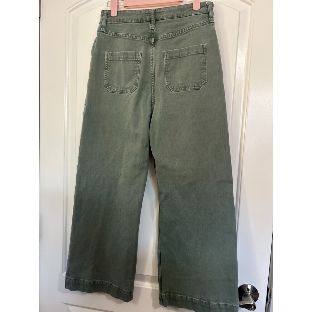 Boden Olive Green Wide Leg Utility Pants Size 6R chic minimalist retro boho 90s - Picture 2 of 12